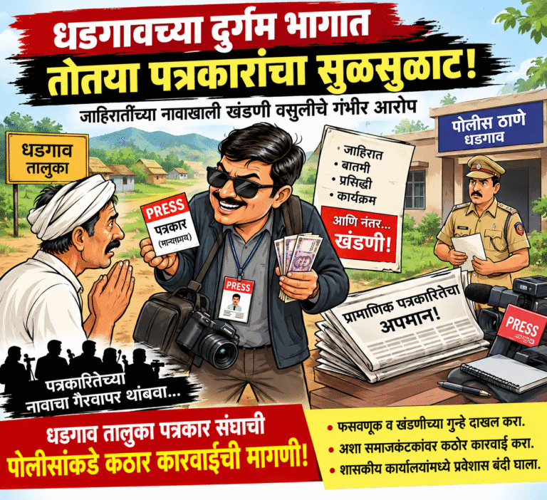 धडगावच्या दुर्गम भागात तोतया पत्रकारांचा सुळसुळाट; जाहिरातींच्या नावाखाली खंडणी वसुलीचे गंभीर आरोप!
